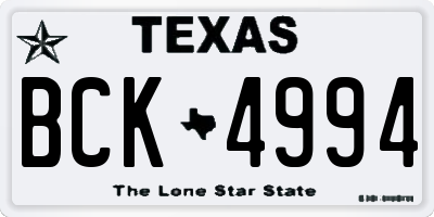 TX license plate BCK4994