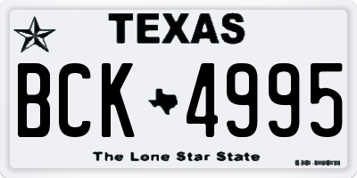 TX license plate BCK4995