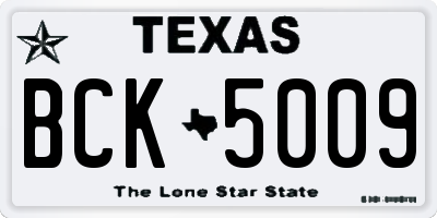 TX license plate BCK5009