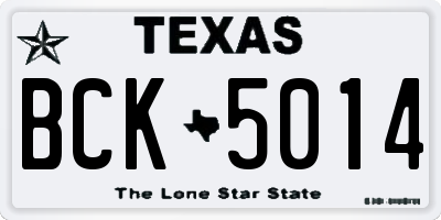 TX license plate BCK5014