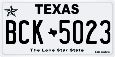 TX license plate BCK5023