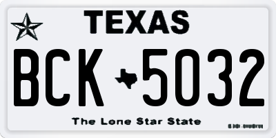 TX license plate BCK5032