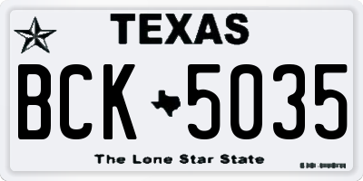 TX license plate BCK5035