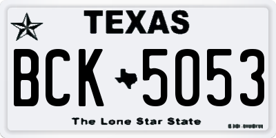 TX license plate BCK5053