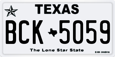 TX license plate BCK5059