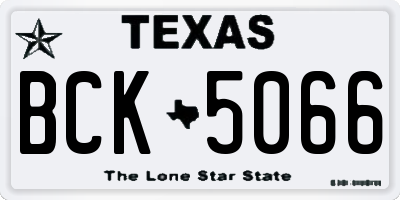 TX license plate BCK5066