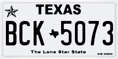 TX license plate BCK5073