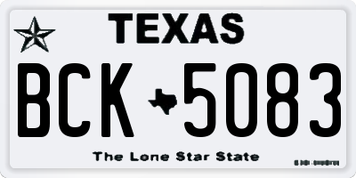 TX license plate BCK5083