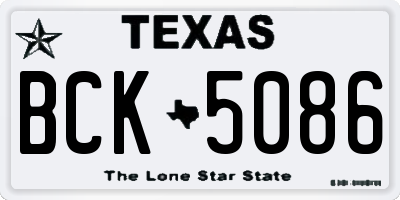 TX license plate BCK5086