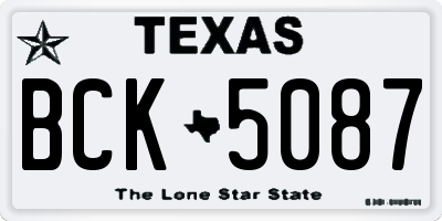 TX license plate BCK5087