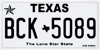 TX license plate BCK5089