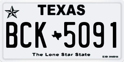 TX license plate BCK5091