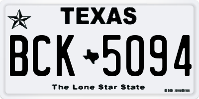 TX license plate BCK5094