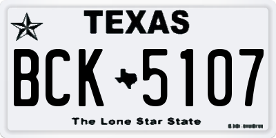 TX license plate BCK5107