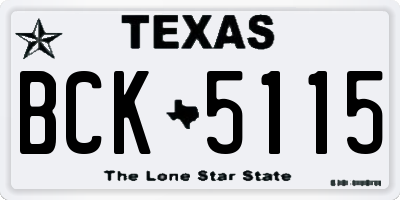 TX license plate BCK5115