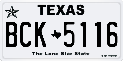 TX license plate BCK5116