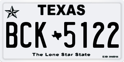 TX license plate BCK5122