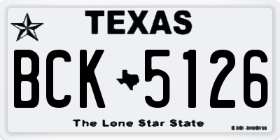 TX license plate BCK5126