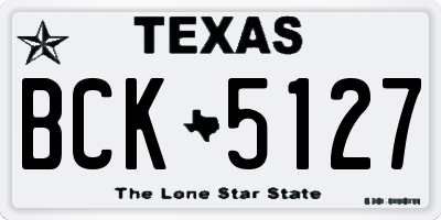 TX license plate BCK5127