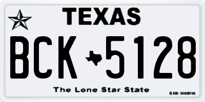 TX license plate BCK5128