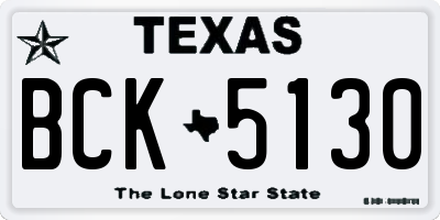 TX license plate BCK5130