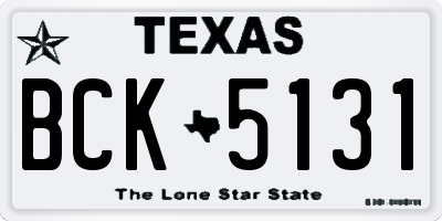 TX license plate BCK5131