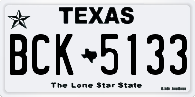 TX license plate BCK5133