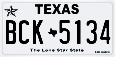 TX license plate BCK5134