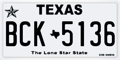 TX license plate BCK5136