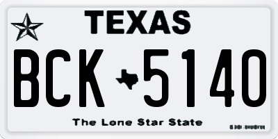 TX license plate BCK5140