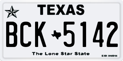 TX license plate BCK5142