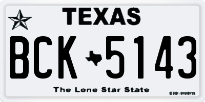 TX license plate BCK5143