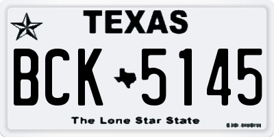 TX license plate BCK5145