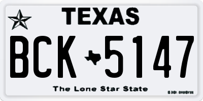 TX license plate BCK5147