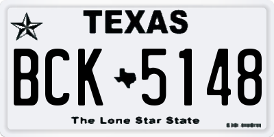 TX license plate BCK5148