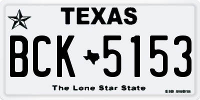 TX license plate BCK5153