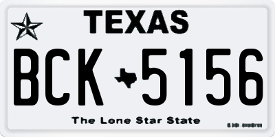 TX license plate BCK5156