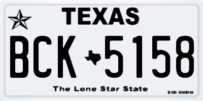 TX license plate BCK5158