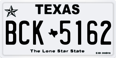 TX license plate BCK5162