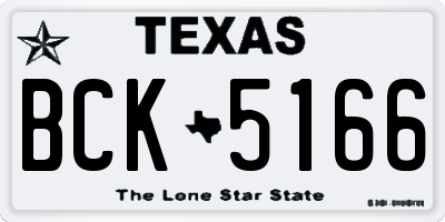 TX license plate BCK5166