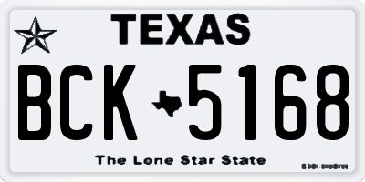 TX license plate BCK5168