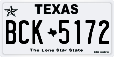 TX license plate BCK5172