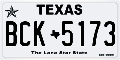TX license plate BCK5173