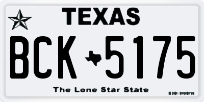 TX license plate BCK5175
