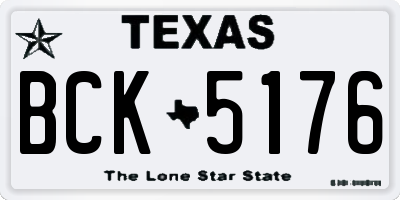 TX license plate BCK5176