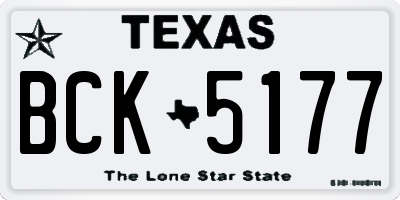 TX license plate BCK5177