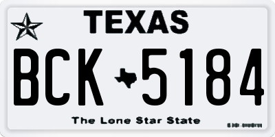 TX license plate BCK5184