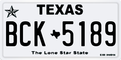 TX license plate BCK5189