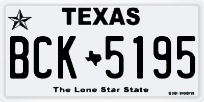 TX license plate BCK5195