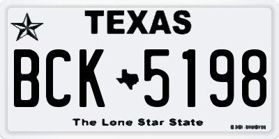 TX license plate BCK5198